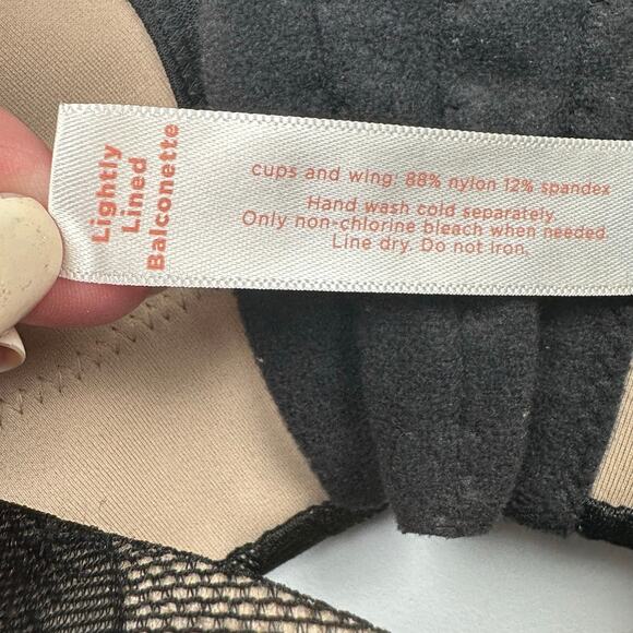 Cacique Bra Women 48C Black Lace Lightly Lined Balconette Adjustable Straps Sexy - Picture 8 of 11